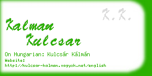 kalman kulcsar business card