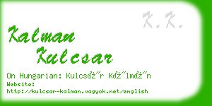 kalman kulcsar business card